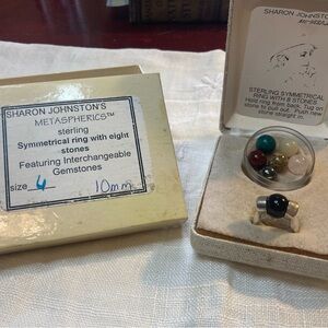 Sharon Johnston’s Sterling Symmetrical Ring with 7 Interchangeable Gemstones